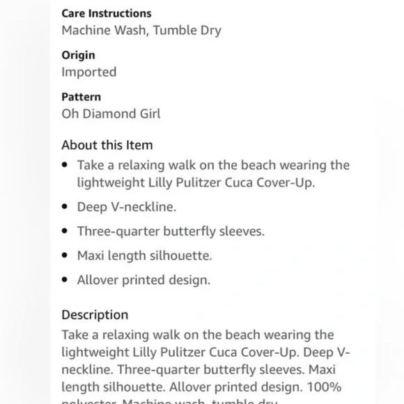 NEW Lilly Pulitzer Cuca Coverup Caftan Dress Oh Diamond Girl - Picture 7 of 13